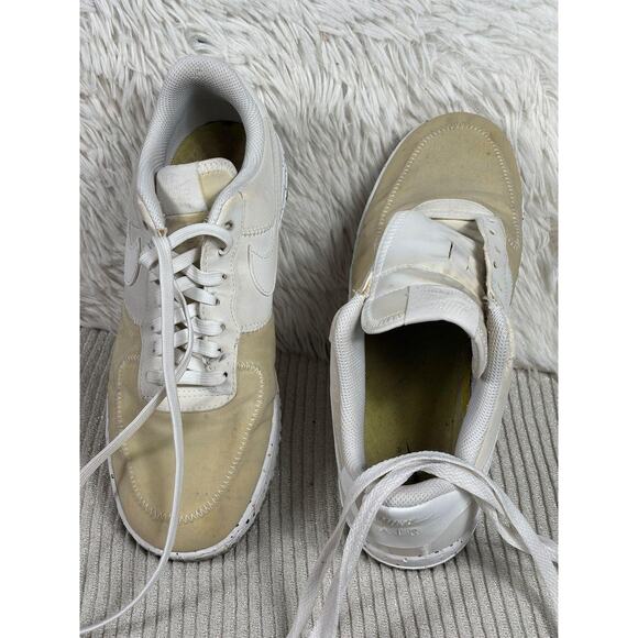 Nike Air Force 1 Crater Shoes Womens Size 9 White Low Speckled Sole CT1986-100 - Picture 1 of 10